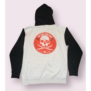 Zero Foxtrot Never Say Die Stay Zero Pirate Hoodie Mens Large Hooded Sweatshirt